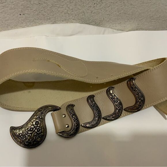 Vintage Rare BEVERLY HILLS Milano Taupe size L 2.25” wide 40”long main image 10